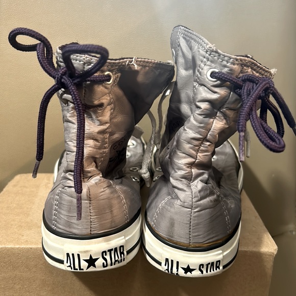 Converse All Star purple satin lined, Sz 6 - Picture 4 of 6